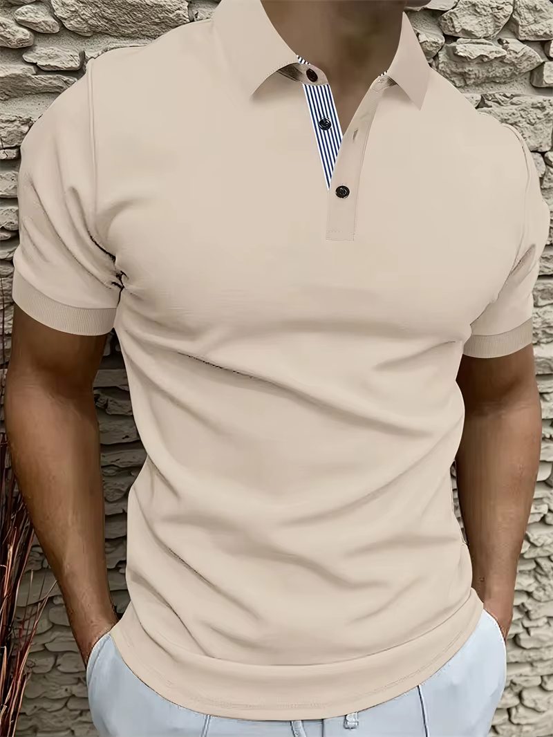Chemises polo simples de couleur unie pour hommes