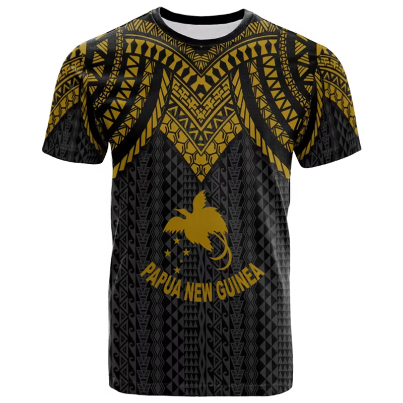 Papouasie-nouvelle-guin drapeau carte graphique t-shirts PNG emblème National t-shirt pour hommes vêtements polynésie