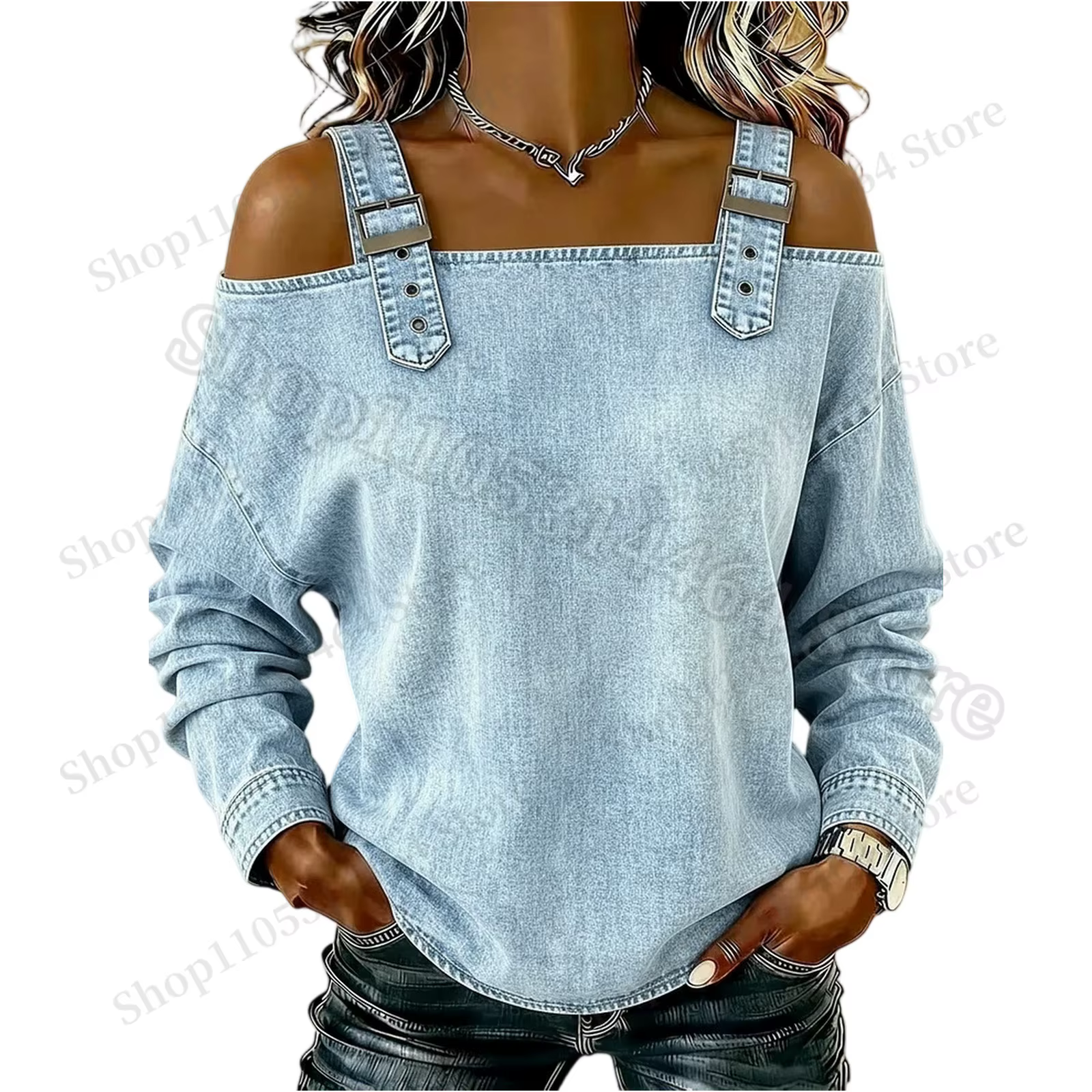 Haut en jean pour femme