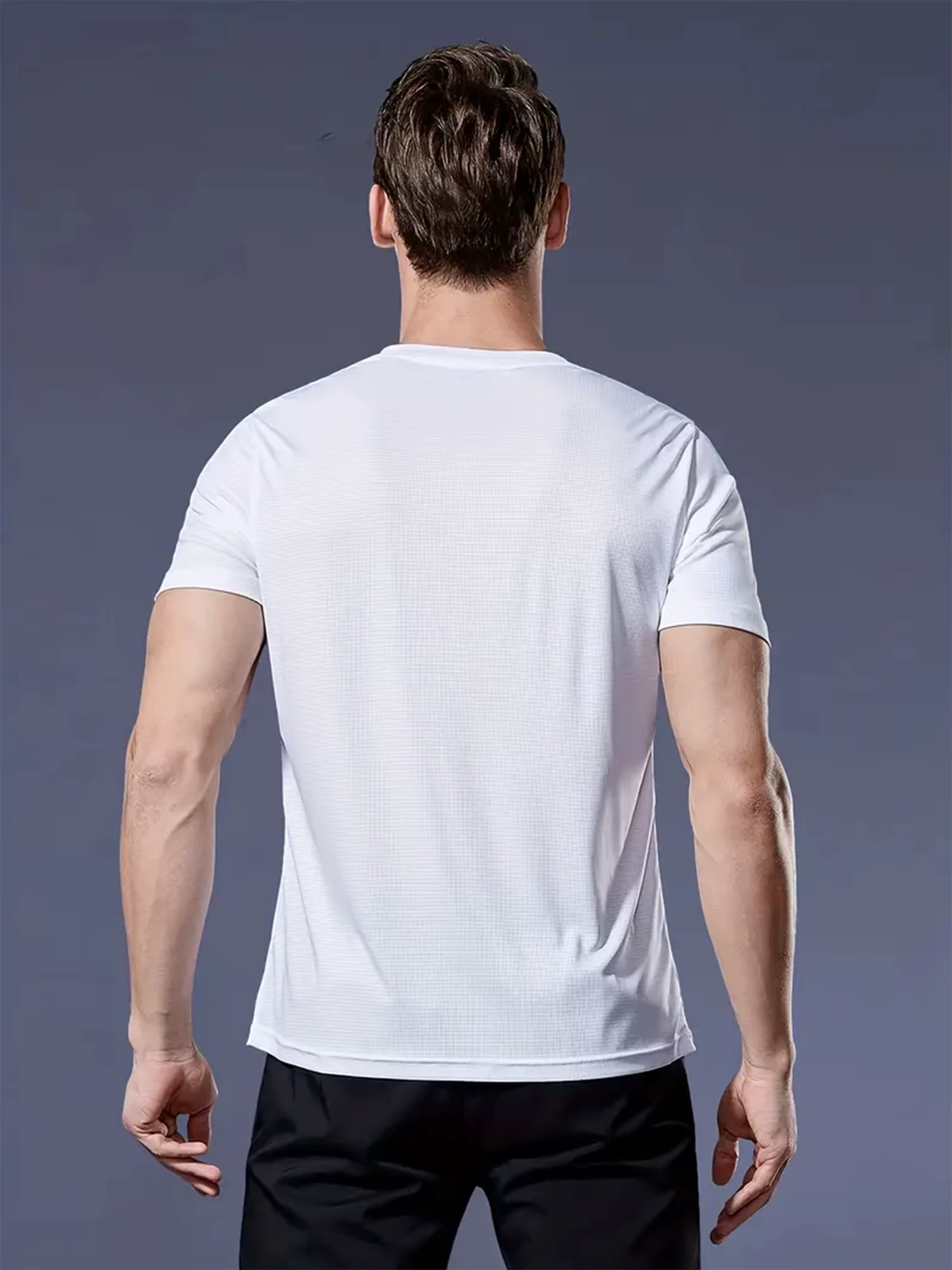 T-Shirt col rond 4 couleurs noir et blanc gris marine ultra-léger homme séchage rapide respirant chemise absorbant la