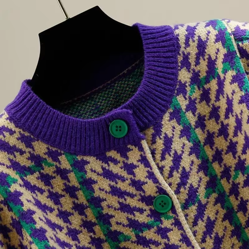 Cardigan en Tricot Rouge à Manches sulfpour Femme