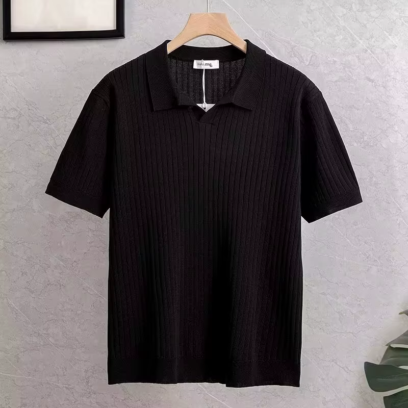 Nouveau Polo Homme d'Été à Manches Courtes en Tricot