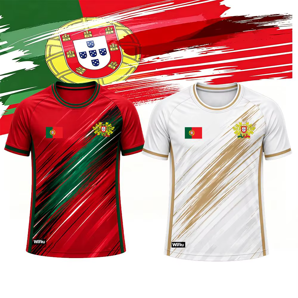 Maillot de football pour homme avec imprimé drapeau du Portugal 2026