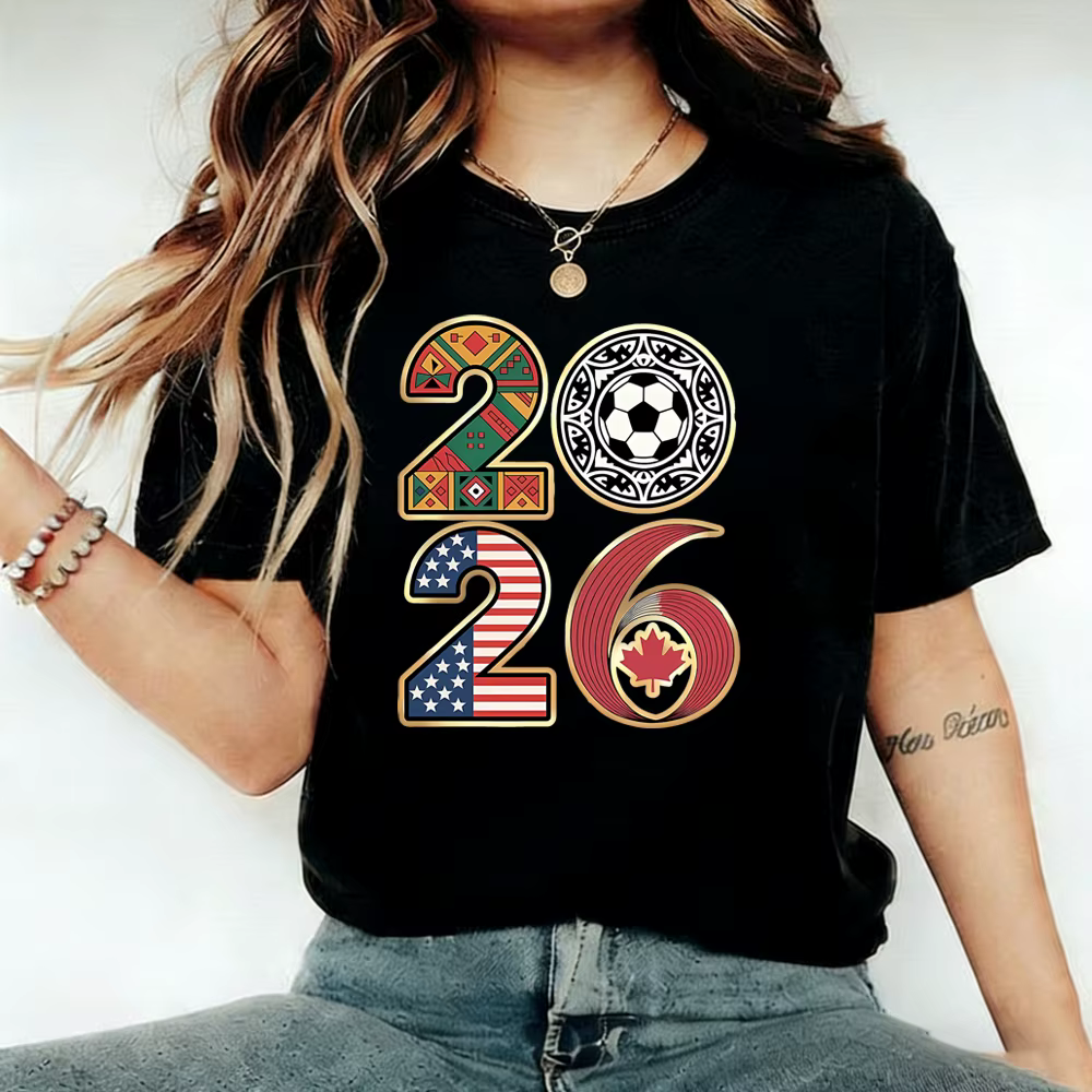 T-shirt de la Coupe du Monde de Football 2026 – Jour de Match International – États-Unis