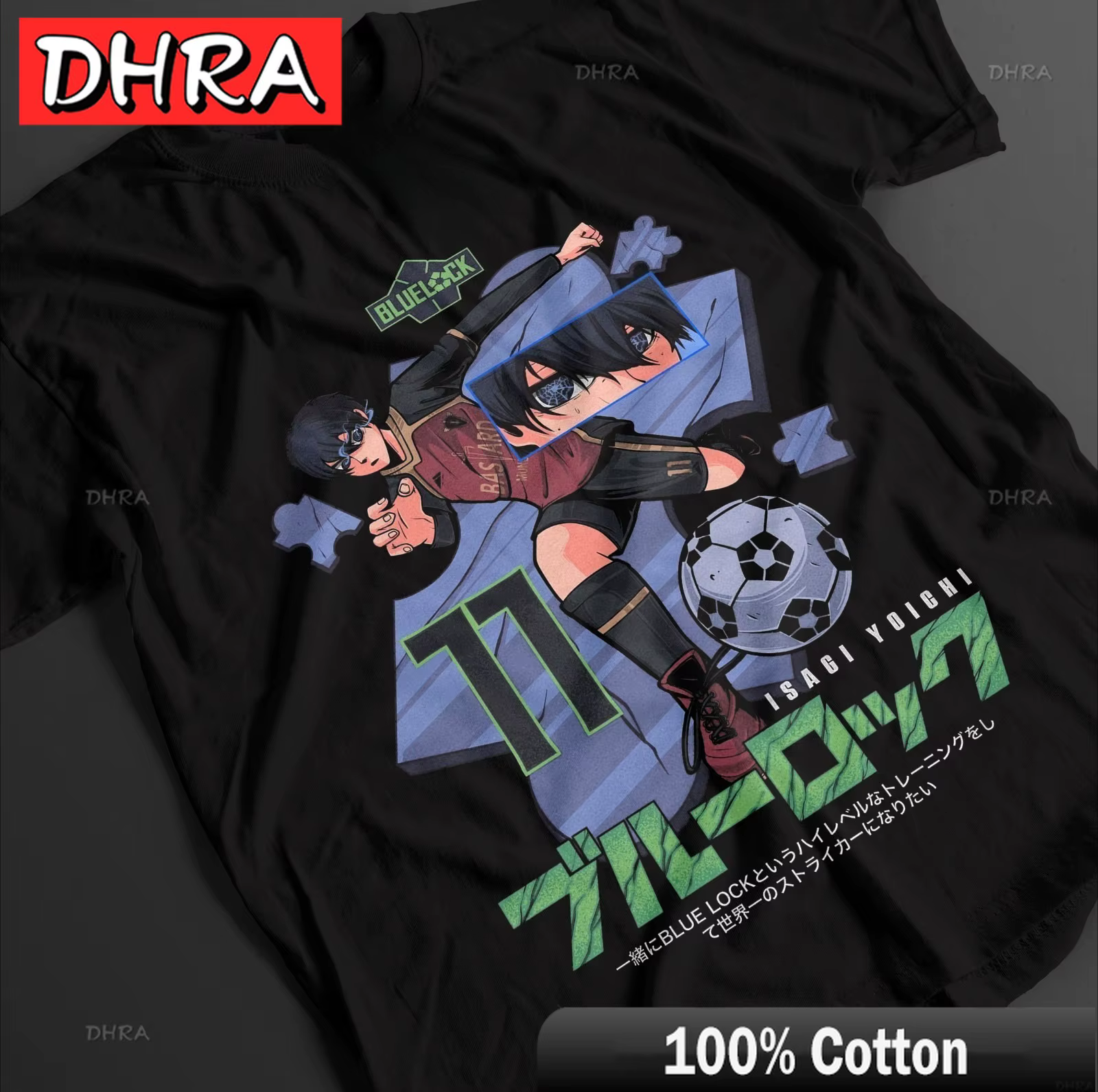 T-shirt Blue Lock Isagi Yoichi Bachira Nagi Rin Itoshi Anime en coton, t-shirt graphique manga, manches courtes, pour hommes et femmes, hauts d'été