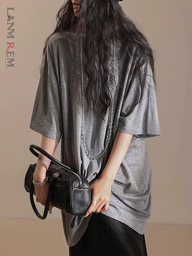 T-shirt col rond manches mi-longues pour femme