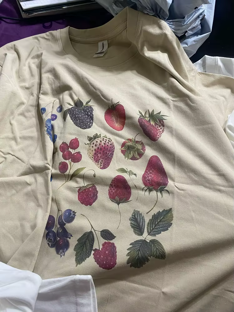 Esthétique fruits baies espèces graphique T-shirt mode coton