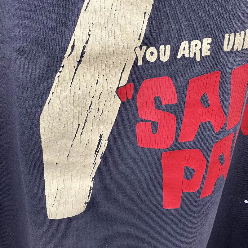 SAINT PATOROL T-shirt vintage à col rond surdimensionné avec logo crânes imprimé voiture