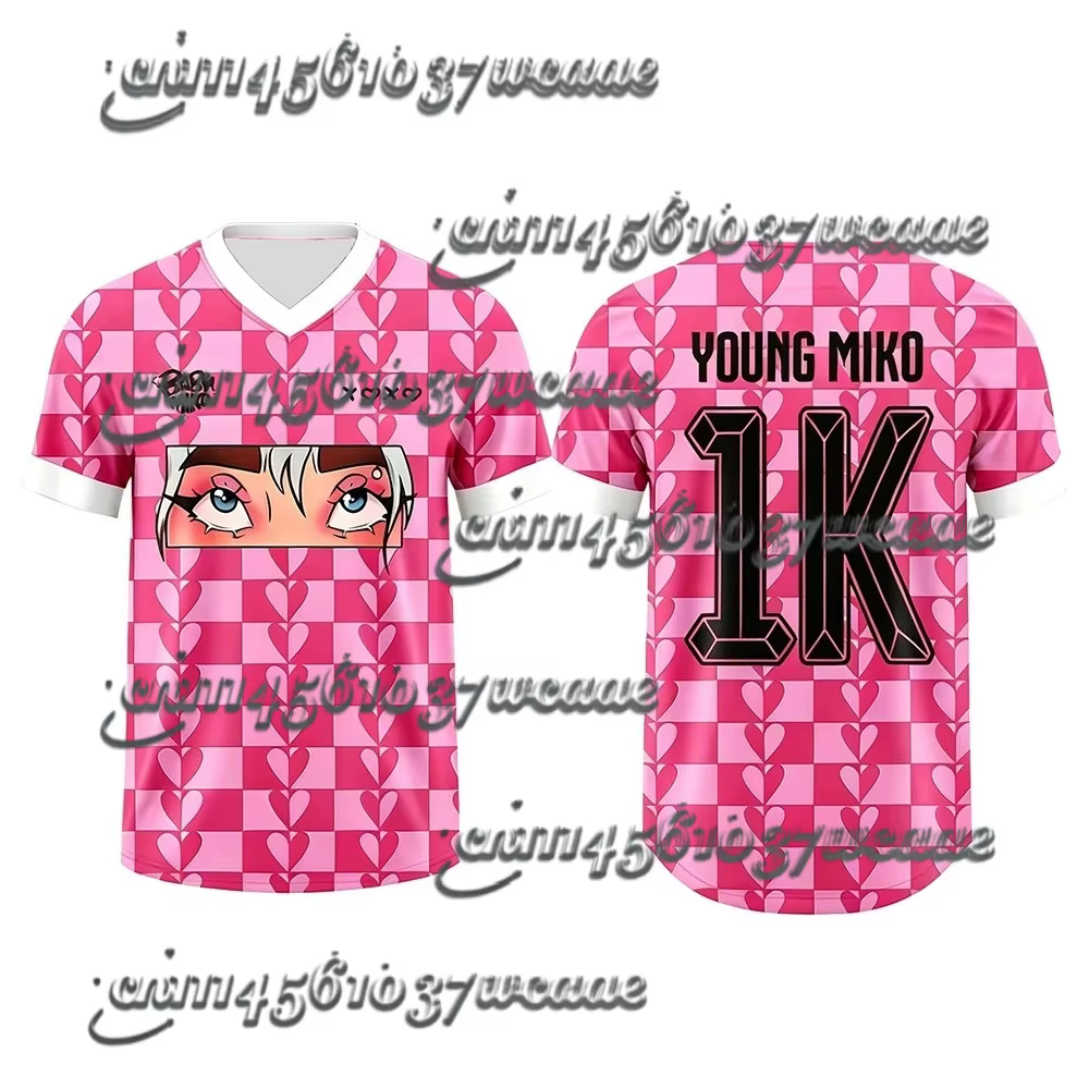 Young Miko Late Checkout Jersey T-shirt d'été à manches courtes et col en V