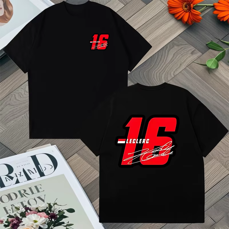 2025 tendance numéro 16 Charles Leclerc Racer graphique lâche t-shirt hommes femmes coton été Hip Hop à manches courtes unisexe t-shirts