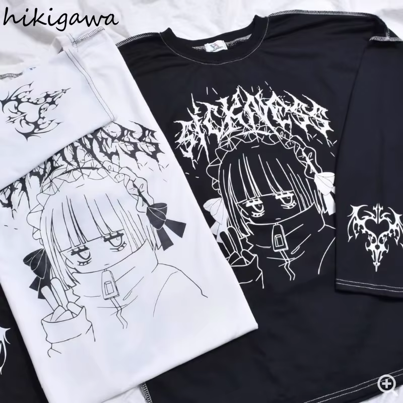 Streetwear T-shirts Femmes Vêtements Imprimé Manches Longues