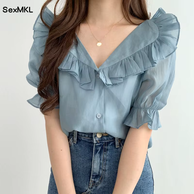 Blouses d'été pour femmes à manches bouffantes 2026