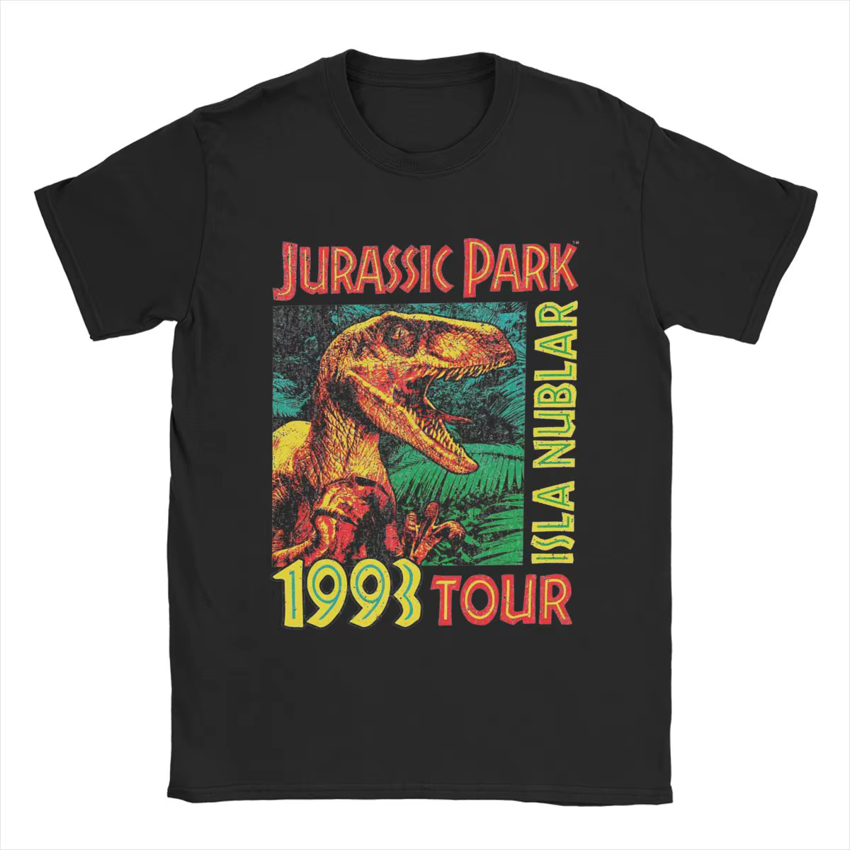 T-Shirts pour hommes Jurassic Park 1993 Tour imprimé nouveauté solide coton
