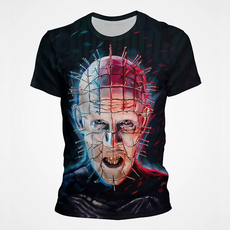 Film d'horreur Hellraiser 3D imprimé T-Shirts hommes femmes décontracté mode surdimensionné à manches courtes t-shirt