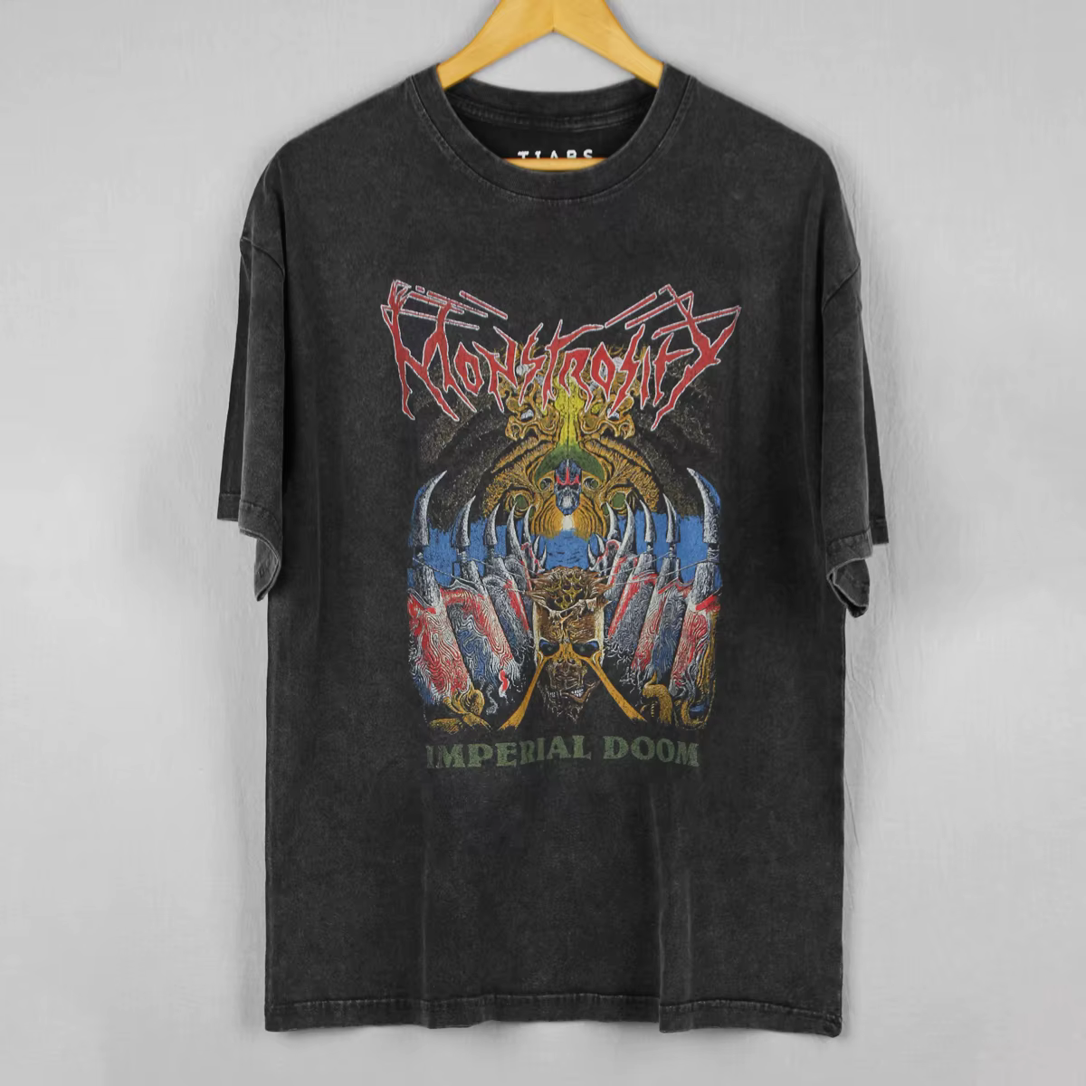 Monstrosity T-Shirt 80S Death Metal Malevolent Creation lavé ample épaule tombante rétro coton manches courtes chemise