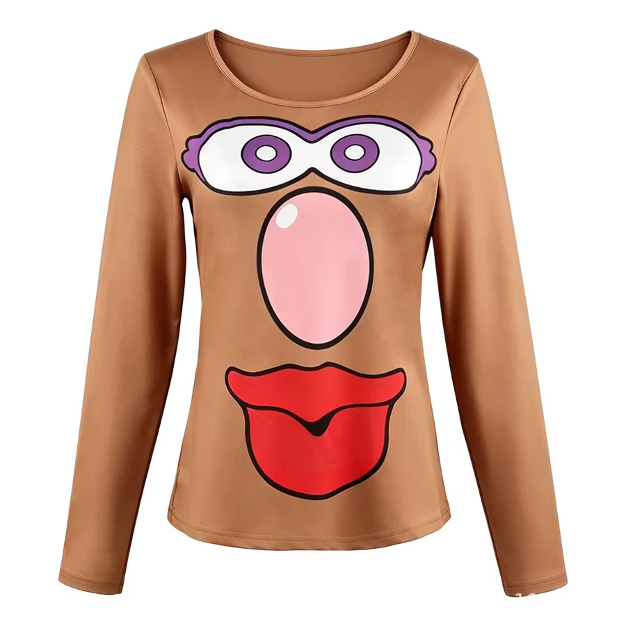 T-shirts de cosplay pour couple sur le thème des films d'animation avec imprimés de visages de dessins animés