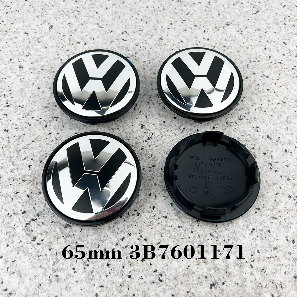 Enjoliveurs de roue 4 pièces 55MM 56MM 65MM 70MM, capuchons de moyeu de roue, emblèmes de style automobile pour VW Volkswagen Golf Polo Passat 3B7601171 1J0