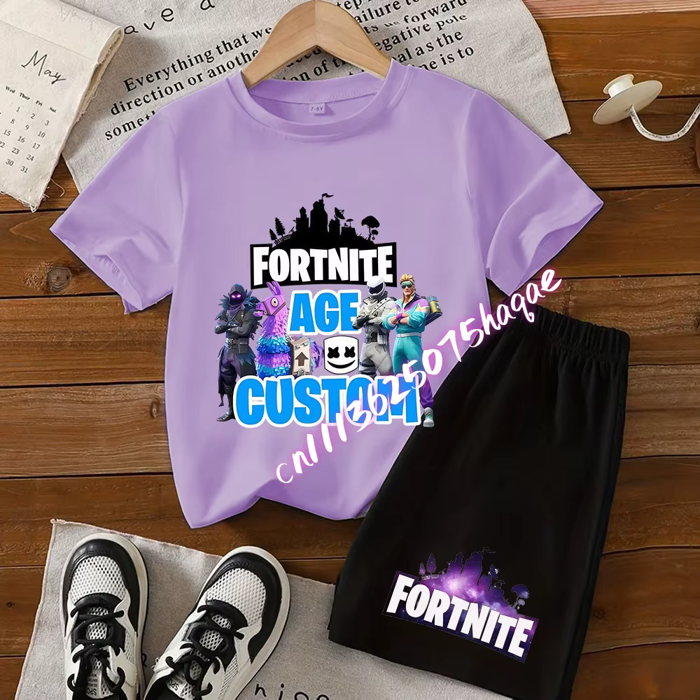 FortnitesT-shirt et short pour garçons et filles