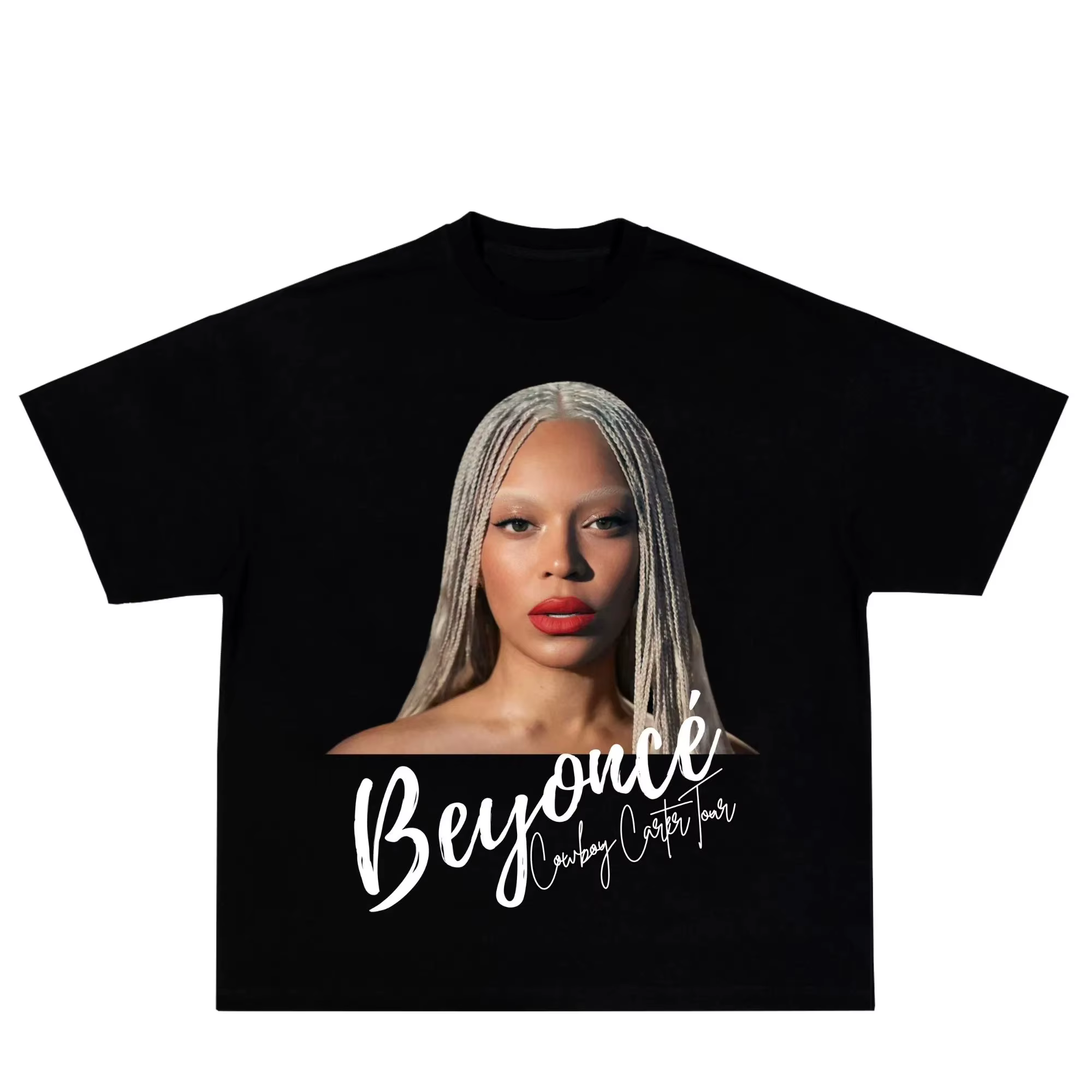 T-shirts de chanteur américain Beyonce Face Boxy imprimé graphique