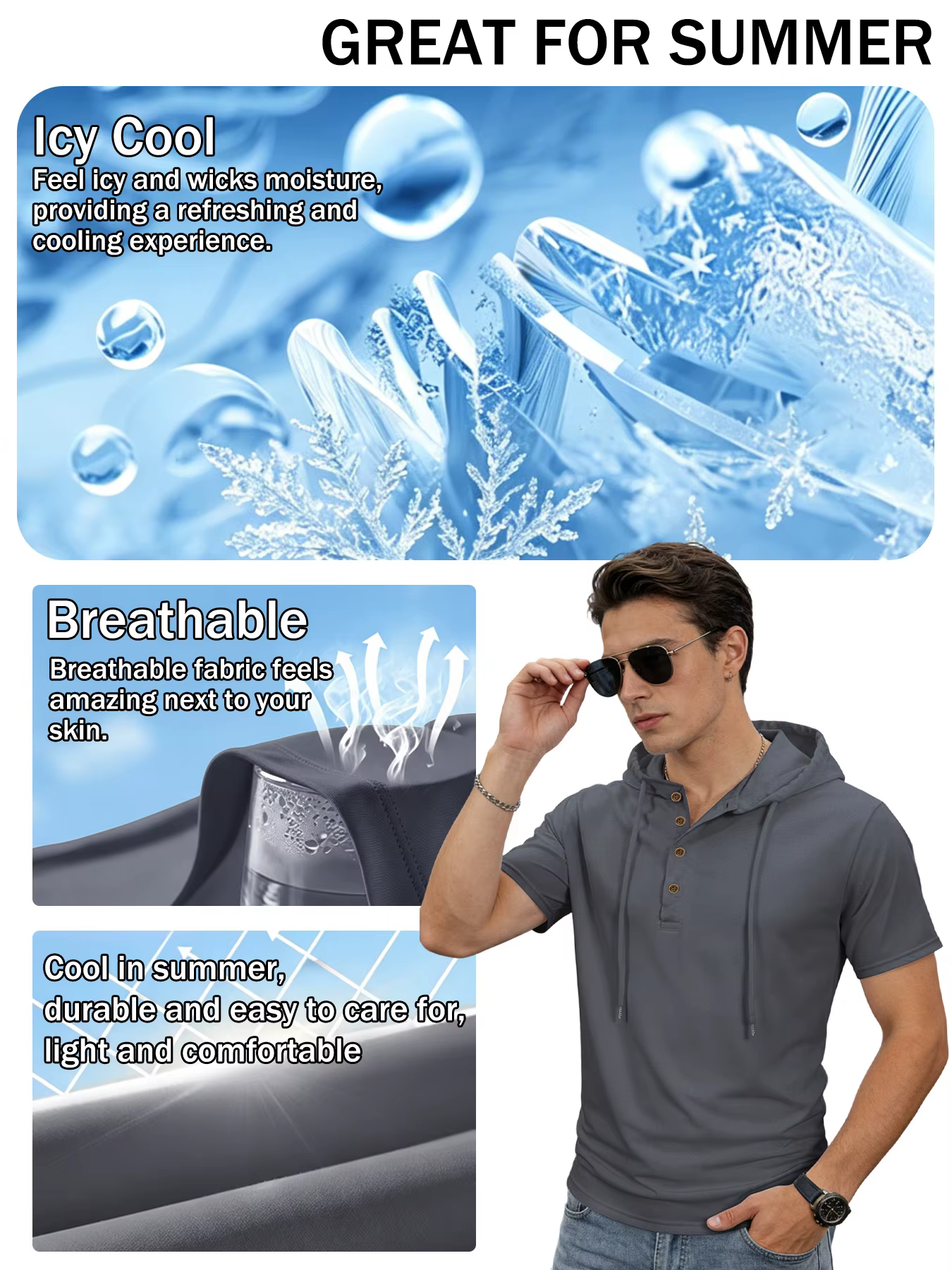 T-shirt à capuche pour homme