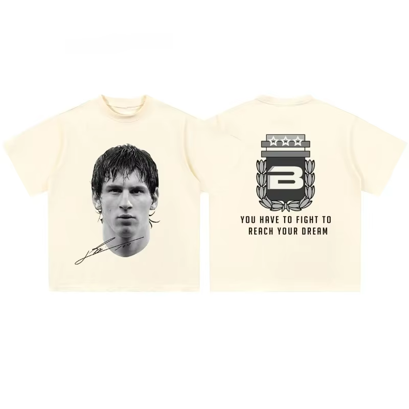 T-shirt imprimé avec les portraits des superstars du football Cristiano Ronaldo