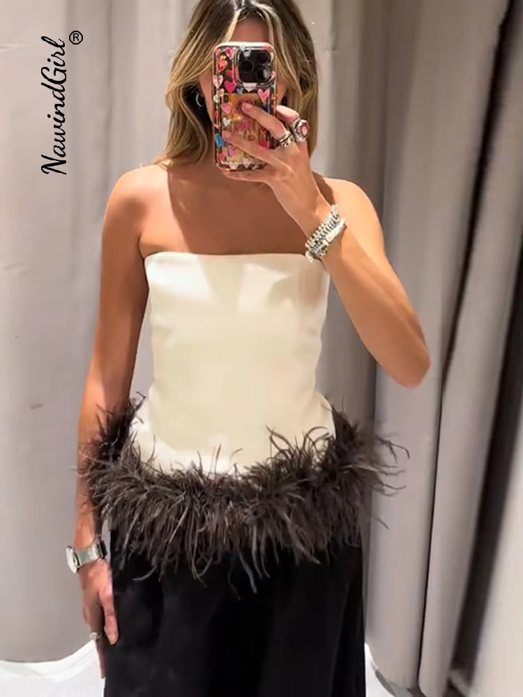 Sexy gland haut à licou femmes mode sans manches dos nu Camisole solide Long gilet femme 2025 hiver printemps Chic