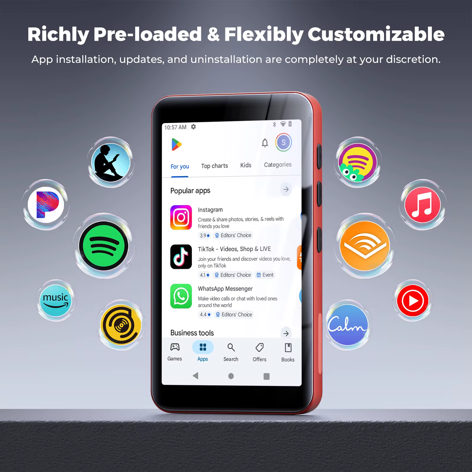 Lecteur MP3/MP4 portable avec Bluetooth et Wi-Fi
