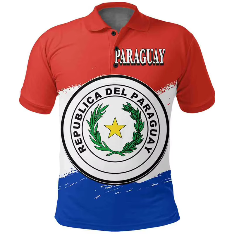 Polo imprimé carte 3D du Paraguay Feel pour femmes