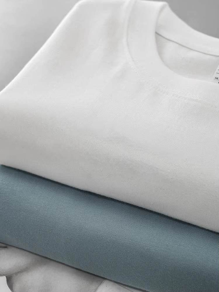 DUKEEN hommes 260G à manches longues t-shirts 2025 printemps pur coton couleur unie basique col rond maillot de corps