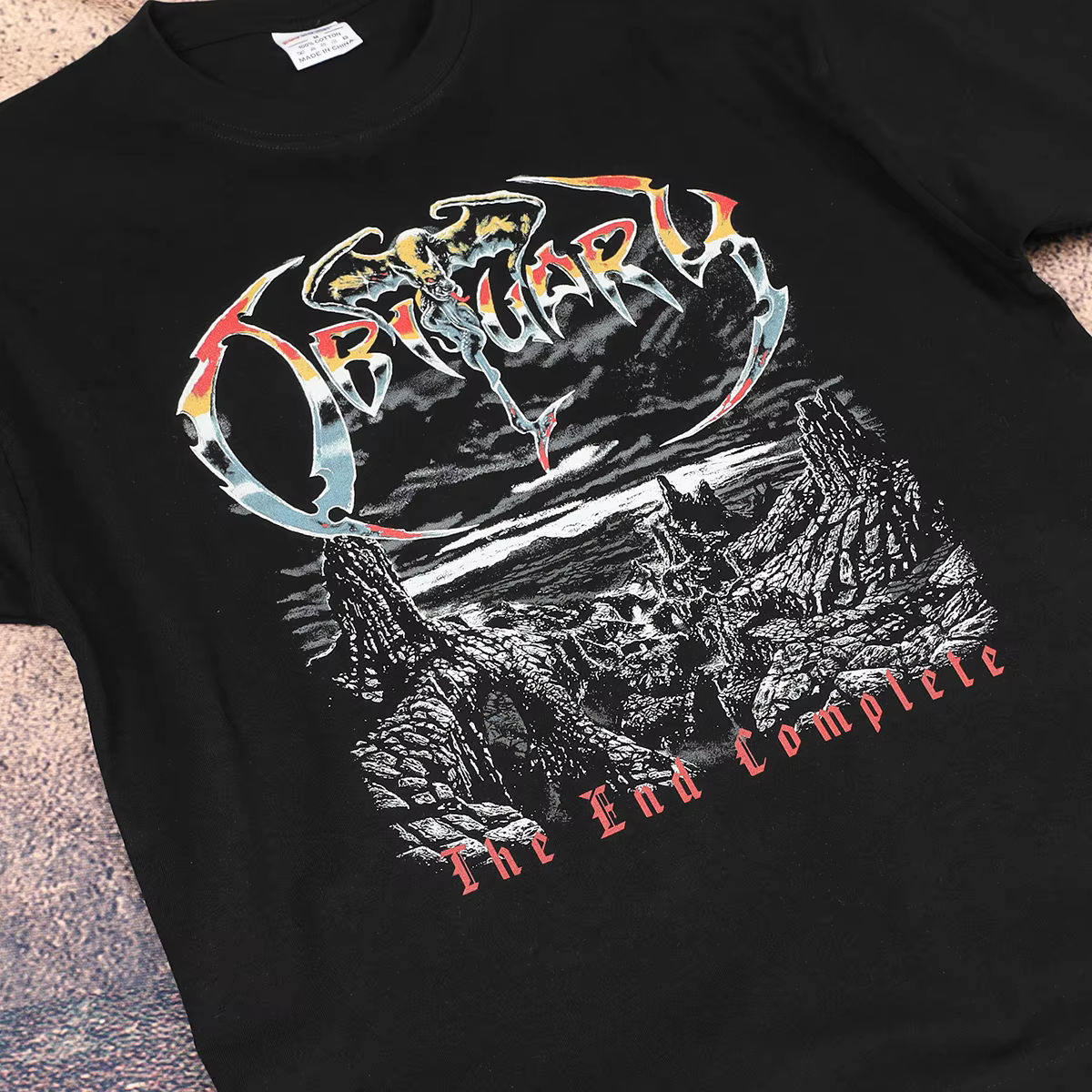 T-shirt Obituary The End Complete Death Metal Band Morbid Angel Deicide imprimé à manches courtes en coton unisexe pour hommes
