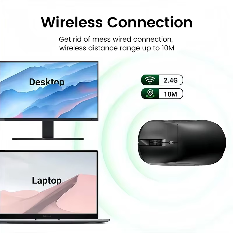 Souris de jeu sans fil 2.4G, Bluetooth 5.4, ergonomique, 800-1200-1600 DPI, Rechargeable, pour PC et ordinateur portable