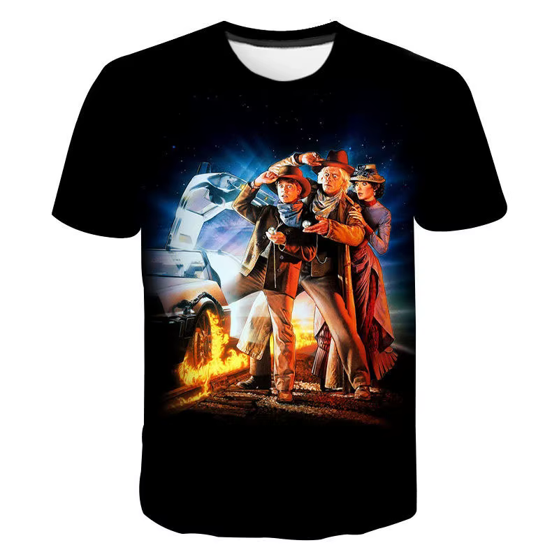 Film retour vers le futur 3D imprimé T-Shirts hommes femmes décontracté mode surdimensionné à manches courtes t-shirt