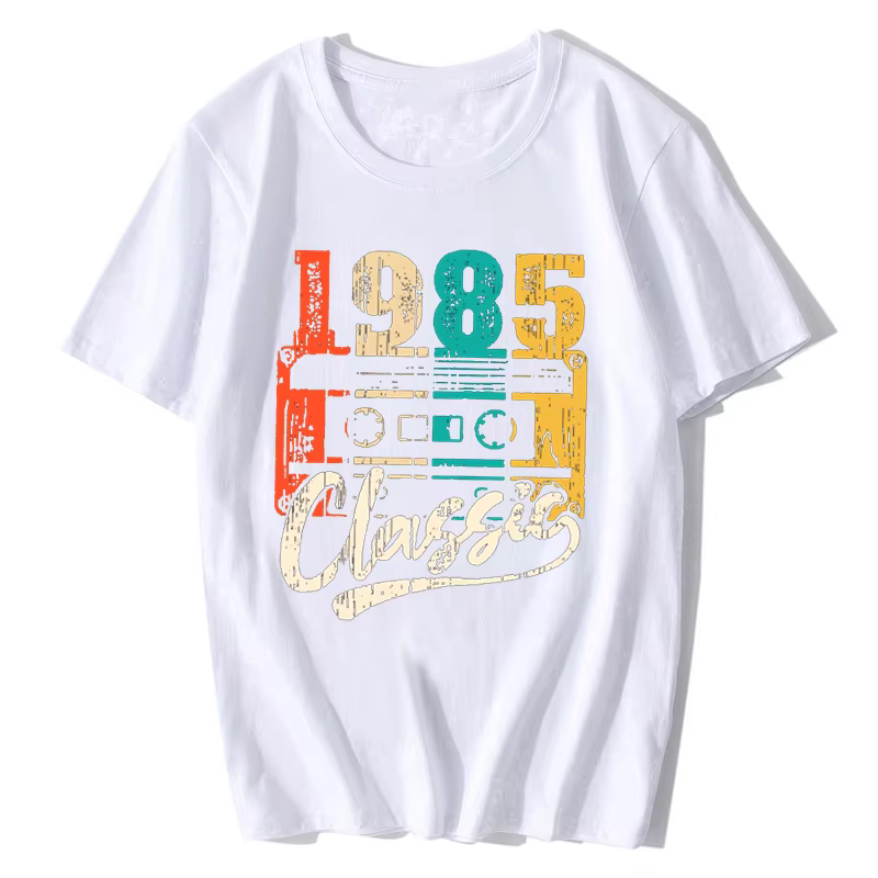 T-shirt rétro en coton pour homme