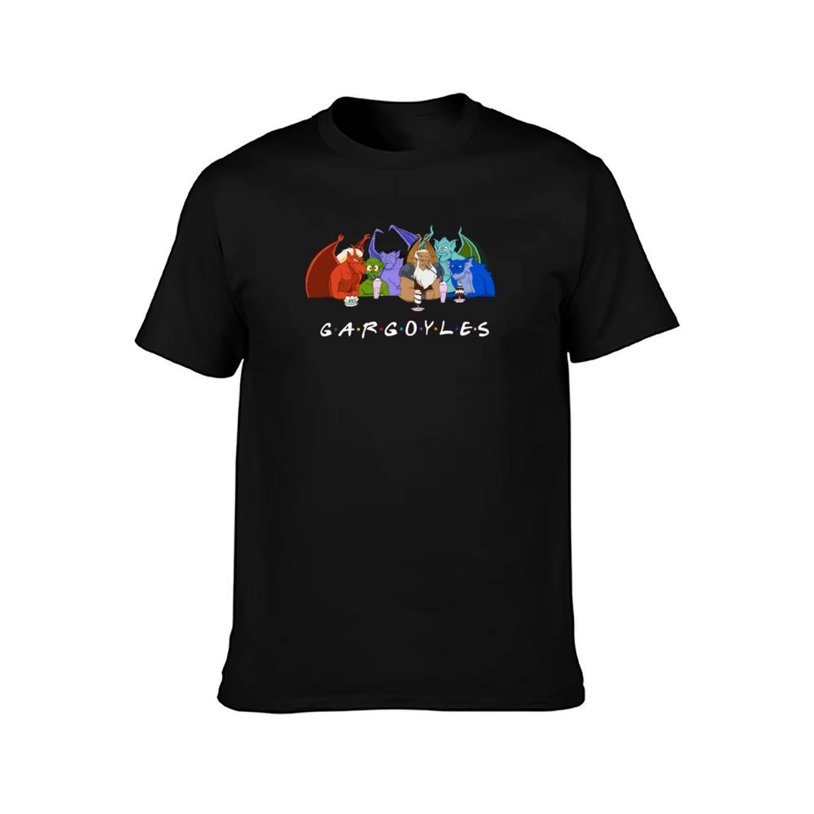 GARGOYLES-T-Shirt blanc avec police, pack de t-shirts en coton 100% coton