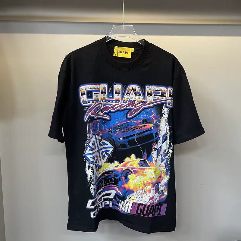 T-shirt vert avec logo Guapi White Revived V2 noir pour hommes et femmes