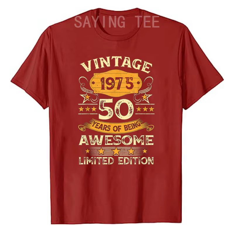 Vintage 1975 Cool 50 ans Bday hommes femmes 50th anniversaire T-Shirt né en 1975 disant génial