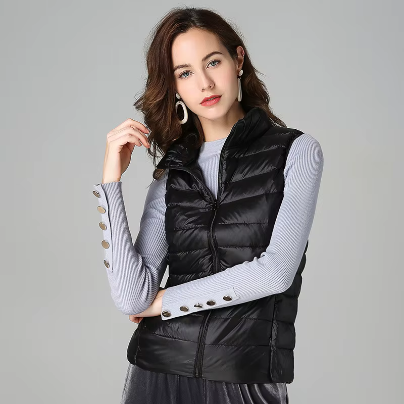 Femmes sans manches gilet vestes hiver mode mâle coton rembourré