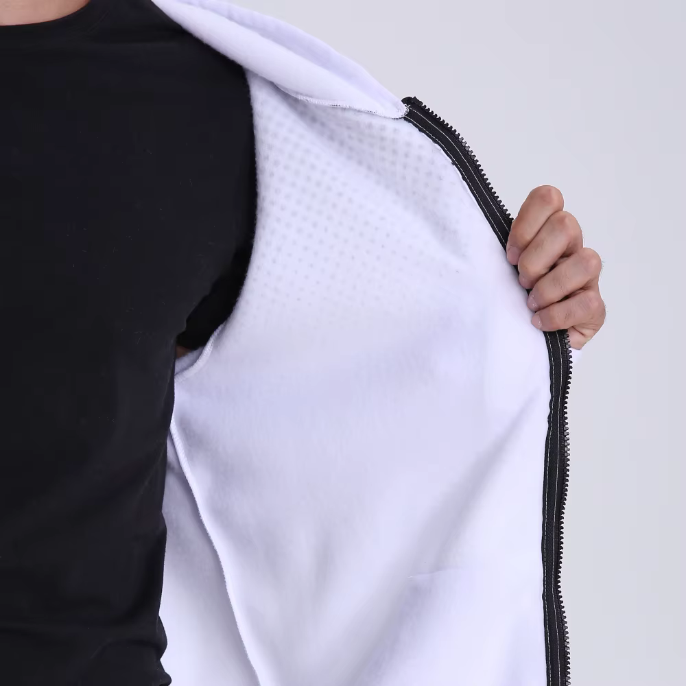 Sweat à capuche zippé pour hommes poche à pois imprimé