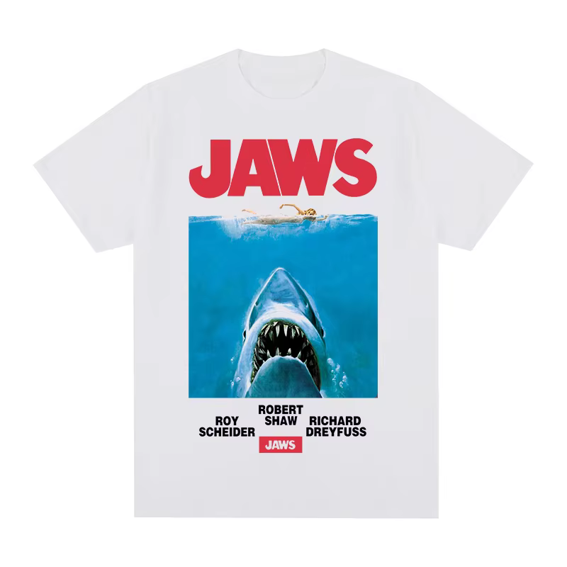 Mâchoires film Vintage T-shirt cadeau pour amis Harajuku femme vêtements coton hommes