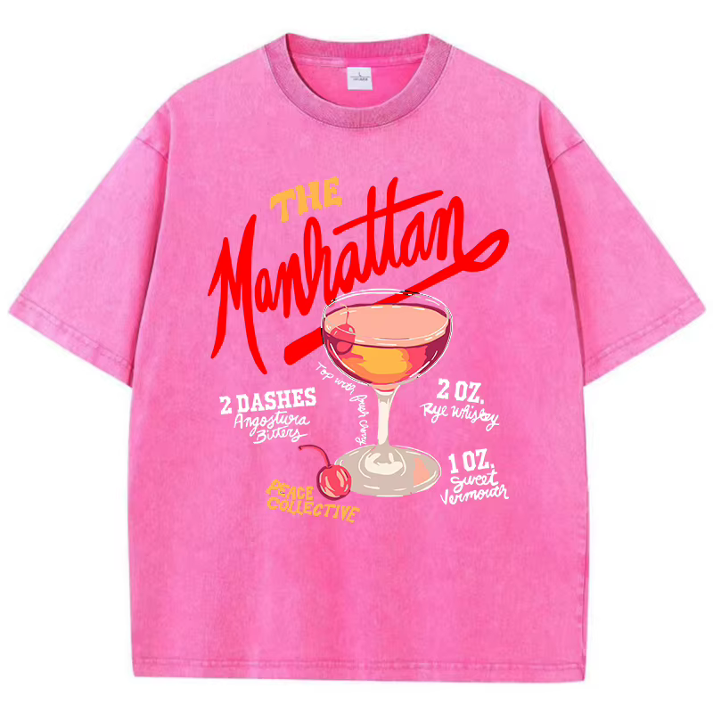 DistMurcia-T-shirt à col rond en coton délavé pour femme