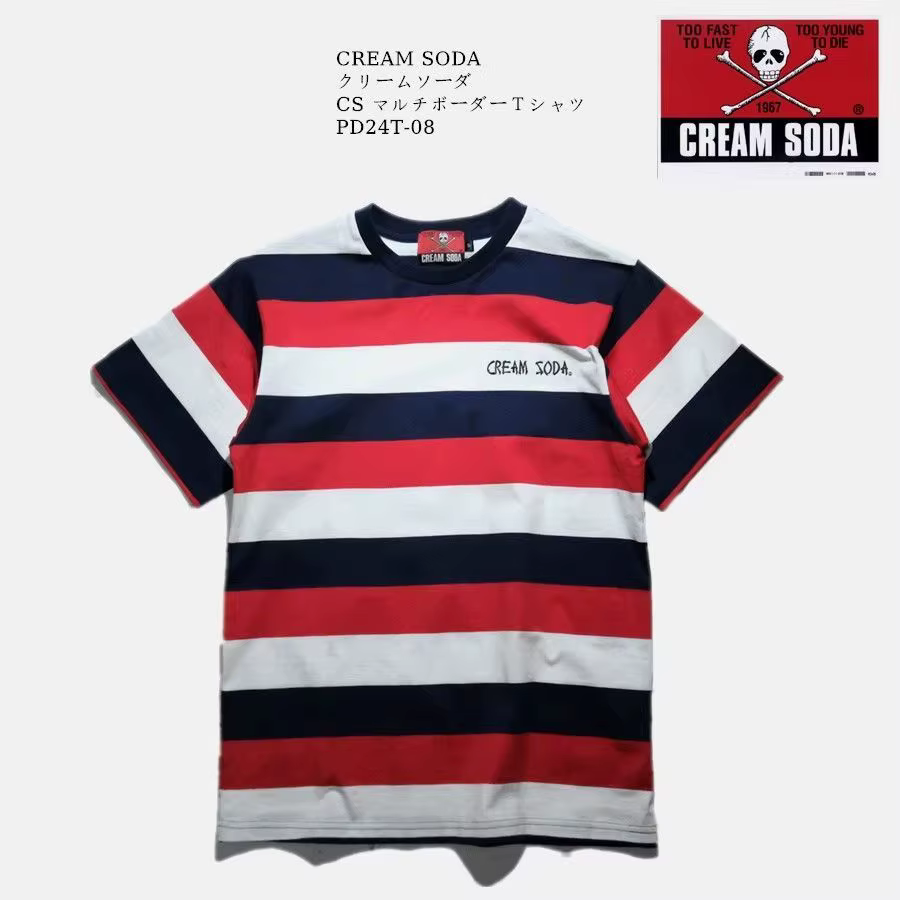 CREAM SODA T-shirt rétro à manches courtes coloré par KING ROCK'N'ROLL