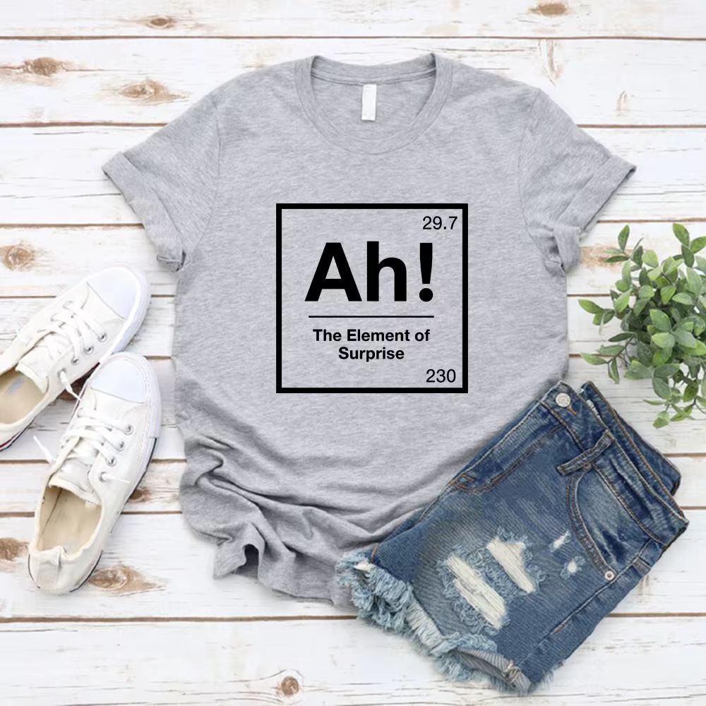 T-shirt « Ah l'élément de la surprise » – Projet Hail Mary – Blague de chimie