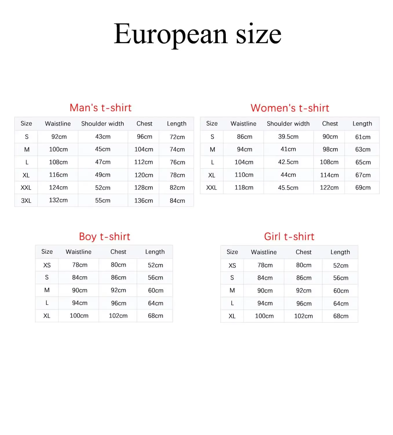 T-Shirt pour hommes et femmes