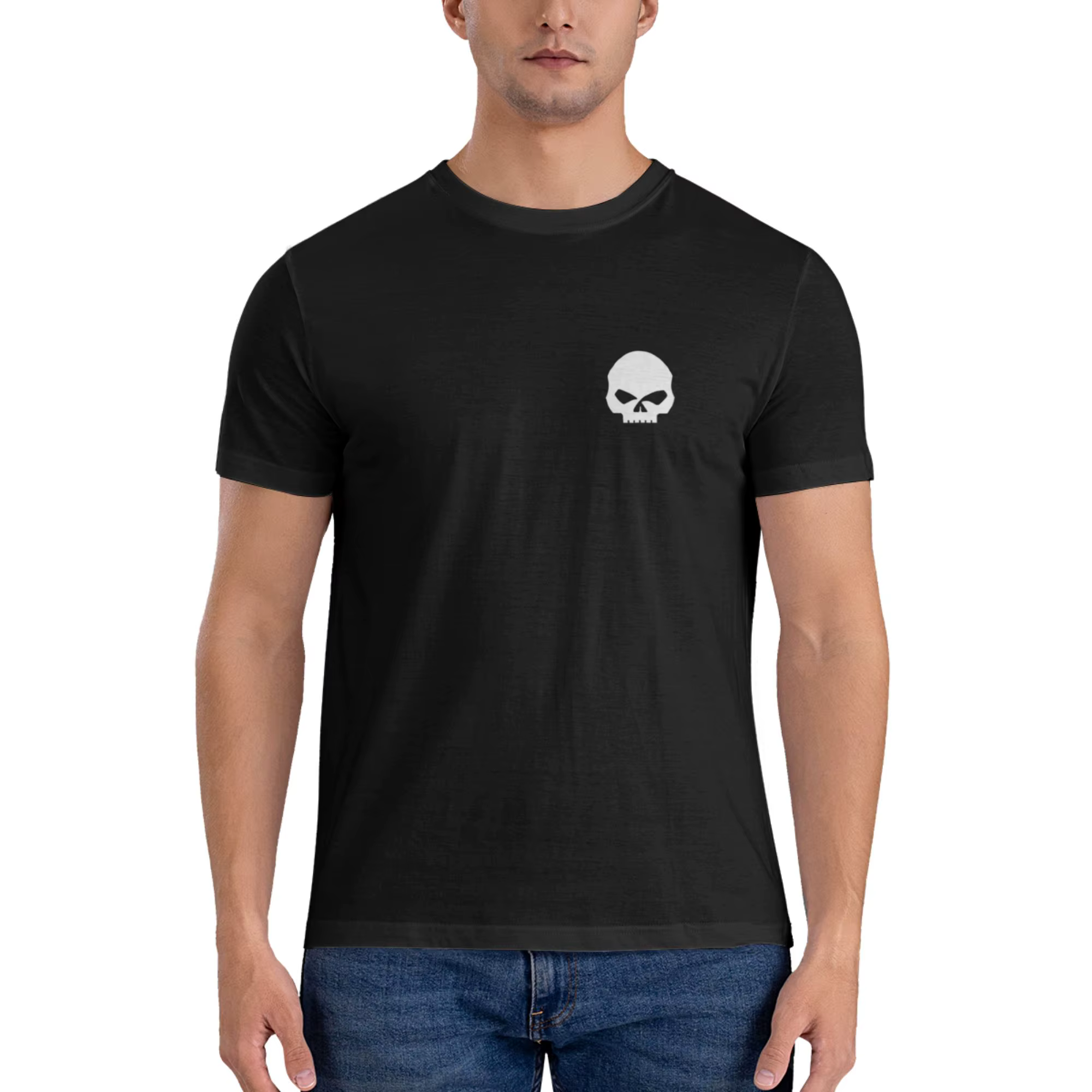 T-shirt imprimé avec logo Funny Skull Harley pour hommes