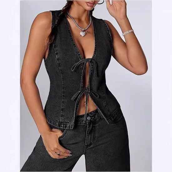 Nouveau Gilet en Jean Printemps-Été 2026 – Top Sans Manches Tendance pour Femme