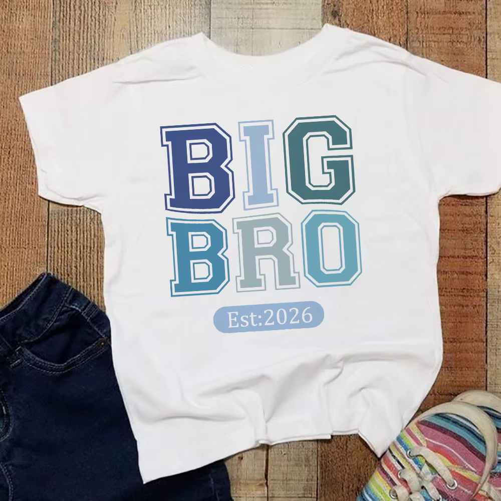 Big Brother Est 2026 imprimer enfants chemises nouveau bébé annonce vêtements grand frère T-shirt