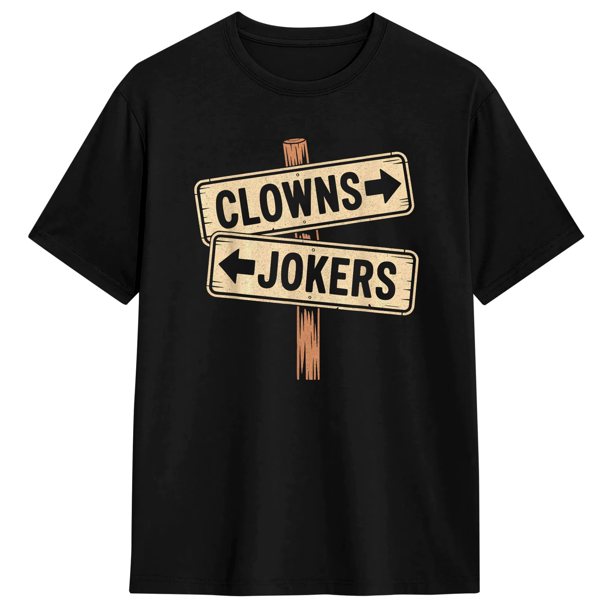 T-shirt en coton vintage « Direction Clowns à gauche