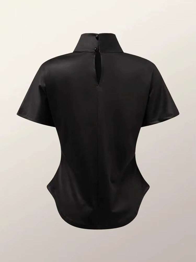 Yeezzi 2024 nouveautés été manches courtes imprimé fleuri bases T-Shirt femmes mode coupe ajustée col haut décontracté hauts