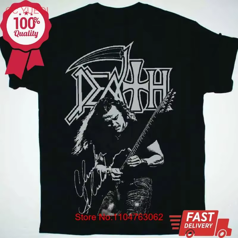 Vtg Chuck Schuldiner Death Band Coton Noir Toutes Tailles T-shirt Pour Hommes vintage Lavé Élégant Designer Vêtements Unisexe Polyvalent