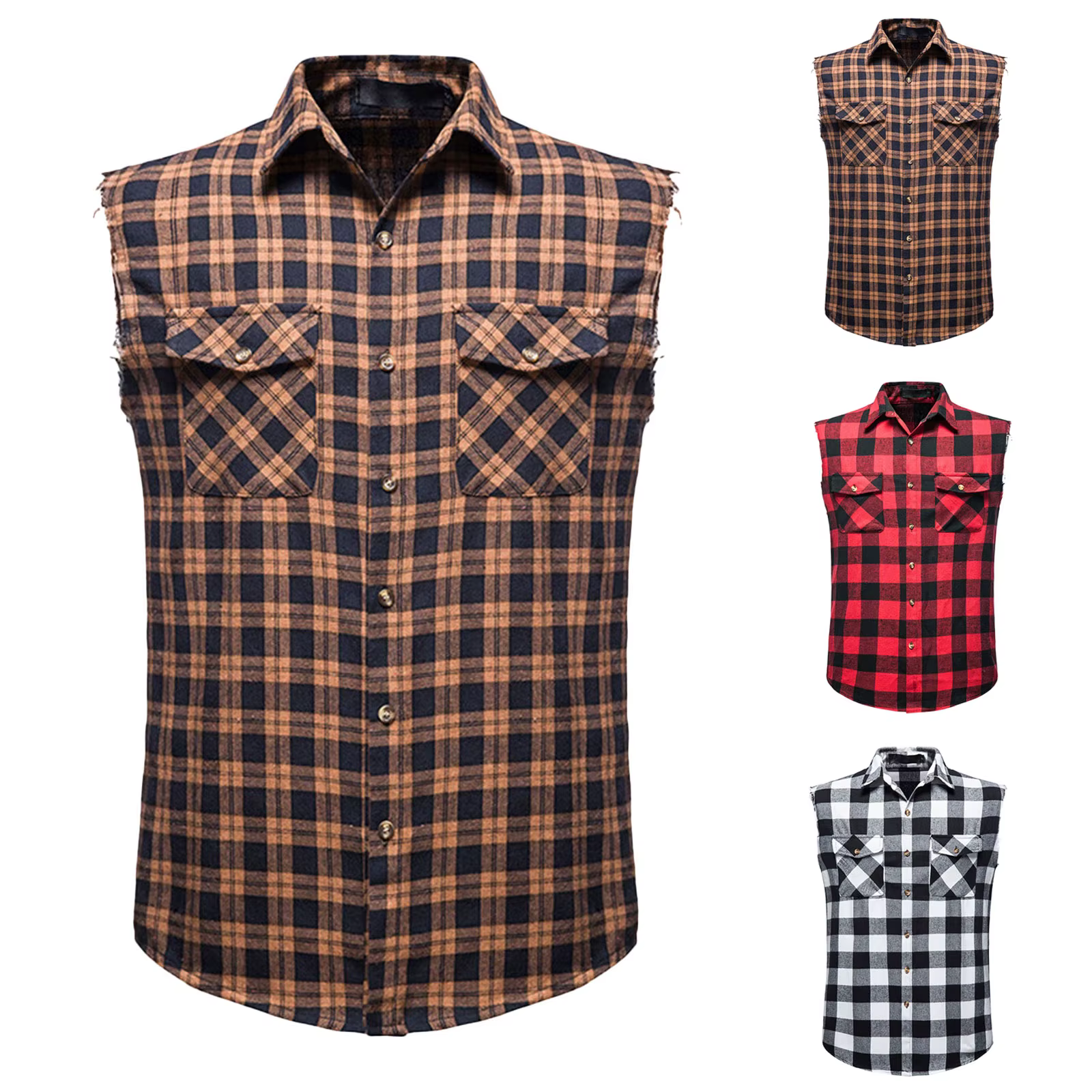 Chemise décontractée sans manches pour hommes
